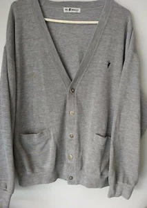 Polo Del Niballo Cárdigan Grande Gris Abotonado Suéter B16 - Imagen 1 de 7