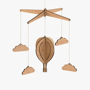 Byrne Woodware Wood Australian Hot Air Balloon Modern Baby Mobile Nursery Decor - Picture 1 of 2
