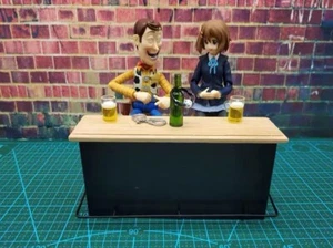 3PC Doll House 1:12 Miniature Furniture Pub Table Stools set Taproom Bar Counter - Picture 1 of 12