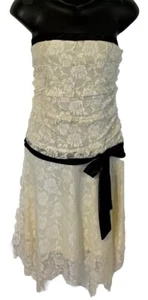 Hourglass Women’s Us Size Large Lace Layered Formal Strapless Dress - Picture 1 of 4