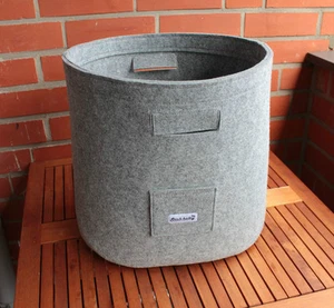 Filzkorb Zeitungskorb Autokorb Nähkorb Spielzeugkorb Filz Tasche hellgrau Basic! - Bild 1 von 5