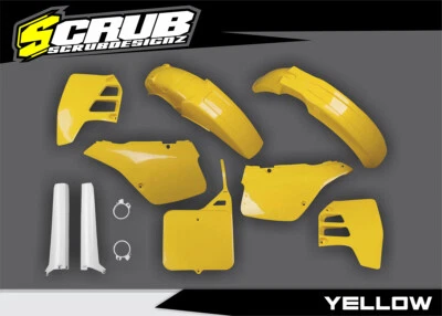 Kit de carrocería de plástico de motocross color amarillo OEM para Suzuki RM125 1992 Foto 1 de 4