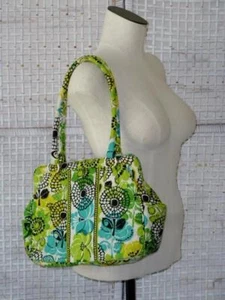 Vera Bradley~Spring Retro Floral~2 Strap Lime's Up Frame Magnetic Shoulder Bag - Picture 1 of 12