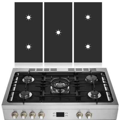 3pcs Gas Range Stove Top Burner Cover Protector Reusable Liner Clean Non-stick - Image 1 of 4