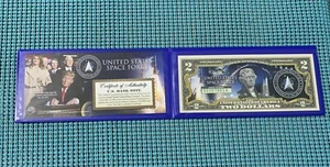 United States Space Force USSF Colorized $2 Bill U.S. Legal Tender Currency - Picture 1 of 4