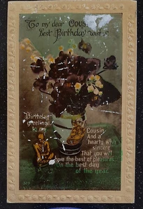 (GB-8034)GB 1939 Vintage Postkarte Geburtstagswünsche an Cousin (Stempel SG 463) - Bild 1 von 2