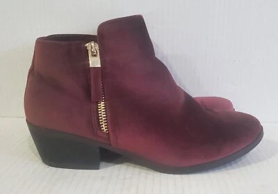 Call it Spring Brand Booties - Burgundy Velvet - Zippers - Size 6.5 - Image 1 of 4