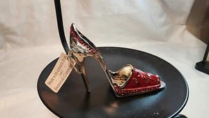 Palais Royale ~ Swarovski Crystal ~ Stiletto High Heeled Ruby Red Shoe Figure - Picture 1 of 8