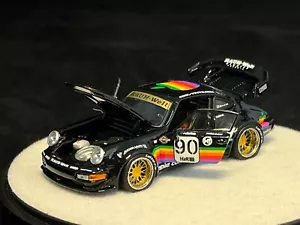 PGM 1:64 Porsche RWB993 Apple #89 Black Luxury W/Turntable - Picture 1 of 4