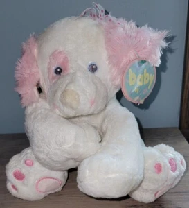 First & Main Baby Pippit Pink White Puppy Dog Plush Stuffed 8" Item #2454 - Picture 1 of 9