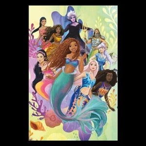 Disney Little Mermaid Group Poster Trends International Illustrated Halle Bailey - Picture 1 of 2