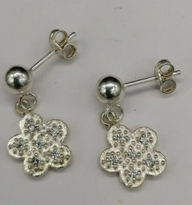 orecchini in argento e zirconi quadrifoglio GIOIELLO ITALIANO bambina donna - Immagine 1 di 4