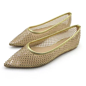 Glaze Women Pointed Toe Flats Mesh Studded Ballet Flats - Picture 1 of 25