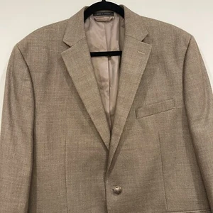 Ralph Lauren Blazer Men’s Sport Coat Jacket Linen Blend Tan Brown Size 46R EUC - Picture 1 of 16