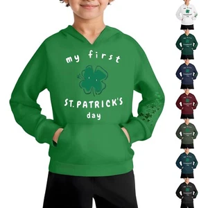Boys Casual Fashion Long Sleeve Hooded Pocket Sweatshirt - Picture 1 of 36