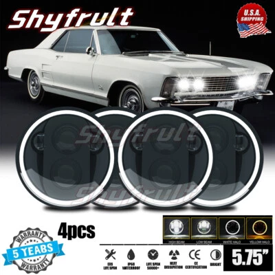 Faros LED redondos altos/bajo para Buick Riviera 1963-1974 4 piezas 5 3/4" 5,75 pulgadas Foto 1 de 4