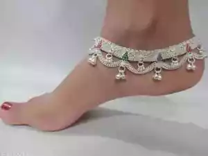 Ring Linked Pure Silver Platted Anklet Guaranteed Long Life Silver Payal Pajeb a - Picture 1 of 19
