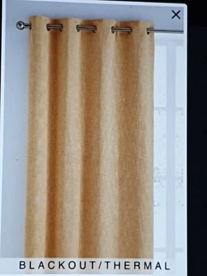 NEXT Pair of Yellow Bouclé Eyelet Blackout Thermal Lined Curtains 168x229cm AQ02 - Image 1 of 4