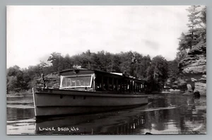 Postal Wisconsin RPPC Lower Dells Viking II barco de excursión sin publicar WI Dells - Imagen 1 de 2