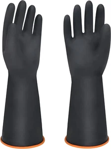 14" XL Size Latex Chemical Resistant Gloves, Reusable Heavy Duty Long Rubber Glo - Picture 1 of 12