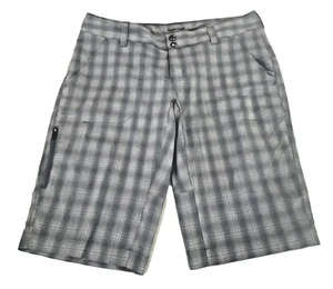 COLUMBIA OMNI WICK BERMUDA HIKING WALIKNG SHORTS WOMENS SIZE 10 GRAY PLAID - Picture 1 of 6