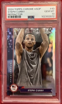 2024 Topps Chrome USOP Steph Curry #40 Refractor PSA 10 - Image 1 of 4