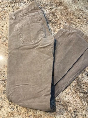 J Crew Sz 4P ladies khaki CORDUROY straight leg size 4 petite pants - Image 1 of 4