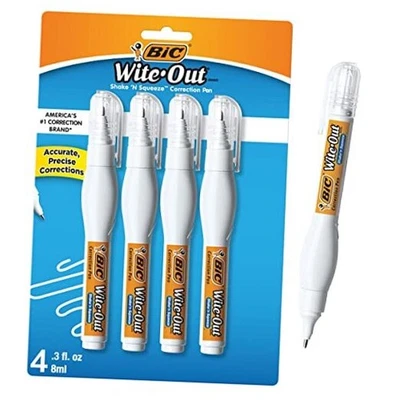  Líquido corrector marca Wite-Out Shake 'n Squeeze 8 ml, pluma correctora de 4 unidades Foto 1 de 4