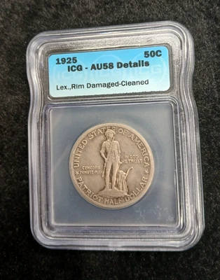 1925 50C ICG-AU58 Details Lex, Rim Damaged-Cleaned  TP-10870 - Image 1 of 4