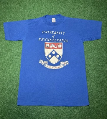 Camiseta retro vintage años 70 Universidad de Pennslyvania U Penn escudo de armas mediana  Foto 1 de 4