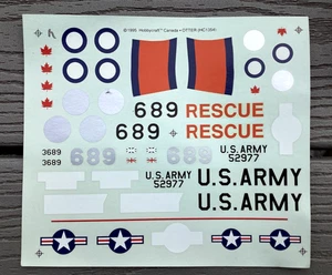 DECAL SHEET FOR HOBBYCRAFT 1/72 SCALE CANADIAN DHC U-1 OTTER MODEL KIT # 1354 - Picture 1 of 7
