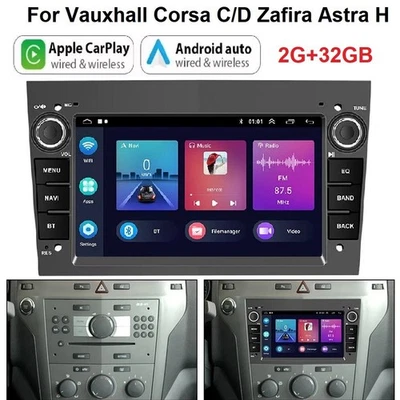 Android 14 Autoradio Apple Carplay GPS Navi Für Opel Astra H Corsa C D Zafira B