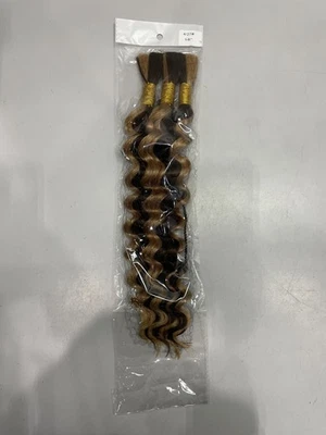 Cabello humano a granel para trenzar onda profunda 18 pulgadas color #4/27 3 paquetes Foto 1 de 4