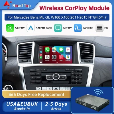 GPS inalámbrico CarPlay Android automático para Mercedes Benz ML GL W166 X166 2012-2015 EE. UU. Foto 1 de 4