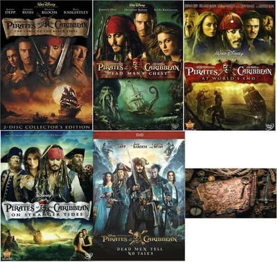 Pirates of The Caribbean 5 DVD Collection One 1 Two 2 Three 3 Four 4 Five 5 New — 第 1/4 张图片