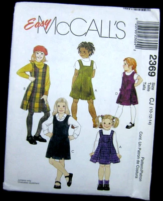 Easy McCalls - Girls Jumper Pattern - 2369 -  uncut (10-12-14) - Image 1 of 4