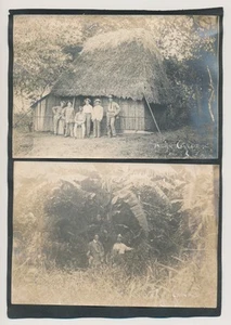 c1905 Panama Canal Zone Photos on Scrapbook Page Corozal Hut and Railroad Bridge - Picture 1 of 6