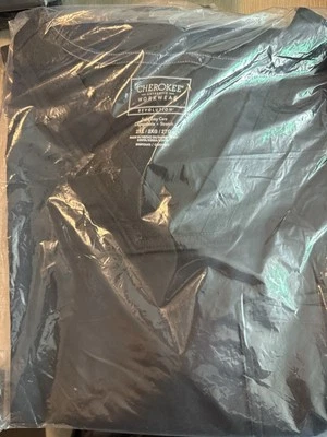 Revolution by Cherokee Workwear Men's Mesh Trim Scrub Top Pewter 2XL Free Ship - Image 1 of 4