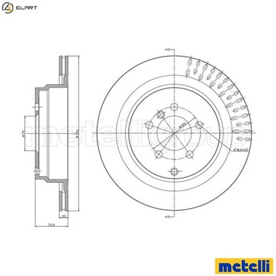 2x BRAKE DISC 23-1731C FOR LAND ROVER RANGE/III/Mk/SUV 306D1 2.9L 6cyl 4.2L 8cyl - Image 1 of 4