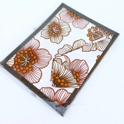 Nappe Motif Fleur Orange + Serviettes Annees 70's Vintage (Dans Boite D'Origine) - Photo 1/4