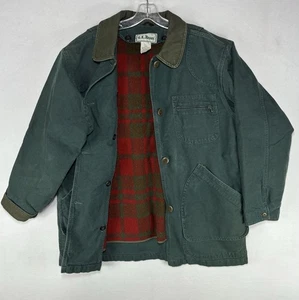 Manteau de campagne fève vintage LL veste de ferme femme moyen boutonné laine doublure vert - Photo 1/19