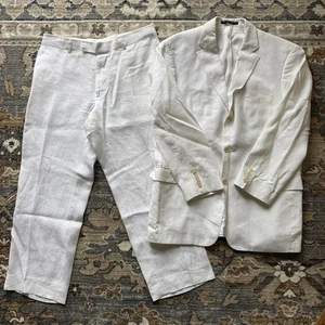VTG Hugo Boss White Linen Suit, Blazer + Pants USA Made Medium. See Measurements - Picture 1 of 22