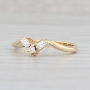 0.16ctw Contoured Diamond Ring 18k Yellow Gold Size 6.25 Wedding Band - Picture 1 of 10