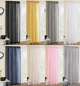 Plain Voile Panel Slot Top Crystal Choice of Colours and Sizes - Picture 1 of 8