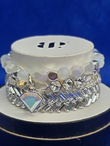 Bomb Party RBP7226 Summer 3 Stack Cloudlike Classics Lab Created Stones Silver - Picture 1 of 9