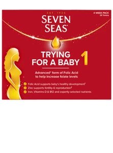 Seven Seas Trying for A Baby 1 - 28 Tablets- 4 WEEK PACK FOLIC ACID - Picture 1 of 1