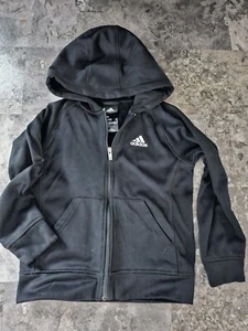 jacket kids ADIDAS dry fit active black zip hoodie Youth S (7-8) - Picture 1 of 2