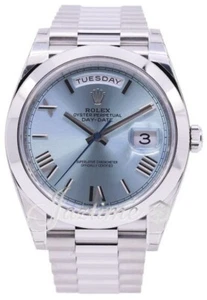 Rolex Day-Date 40 Platinum Ice Blue Roman President 228206 BOX PAPERS - Picture 1 of 1