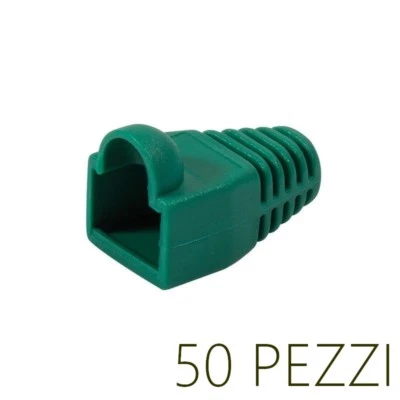 50x Copri connettore Gommino per plug RJ 45 Cavo Rete ethernet RJ45 Lan Verde - Immagine 1 di 2