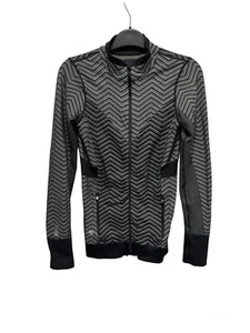Athleta Black Chevron Andes Hybrid Zig-Zag Full Zip Base Layer Jacket Womens XS - Picture 1 of 8